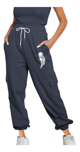 Jogger Completo Con Bolsillo Holgado Con Cintura Elástica Y
