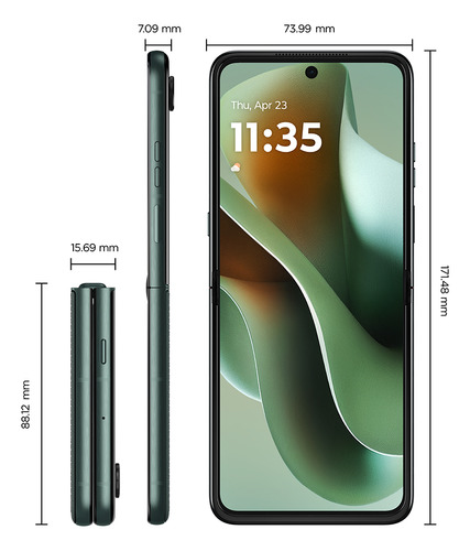 Smartphone Motorola Razr 60 Ultra - 1tb 32gb (16gb Ram+16gb Ram Boost) Snapdragon 8 Elite Tela Dobrável 7 E Externa 4 Moto Ai 50mp Camera - Verde