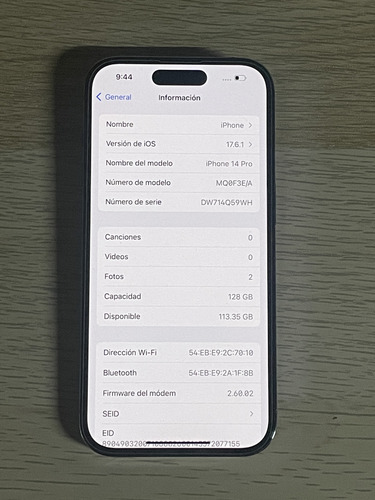 Apple iPhone 14 Pro (128 Gb) - Morado Oscuro Color Violeta (Usado)