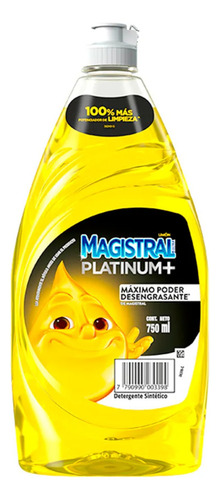 Detergente Platinum Limon Lavavajillas 750ml Magistral(7672)