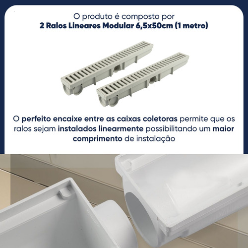 Ralo Quintal Pluvial Grelha Plástica Anti Odor 2un Cinza
