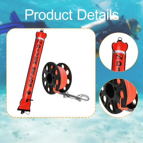 Boya De Superficie Para Buceo, Tubo De 1,8 M X 15 Cm