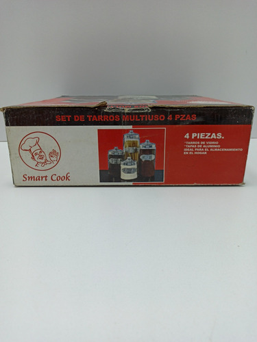 Imagen 5 de 5 de Set 4 Pote Envase Contenedor Cocina Smart Cook X. 3196 Xavi