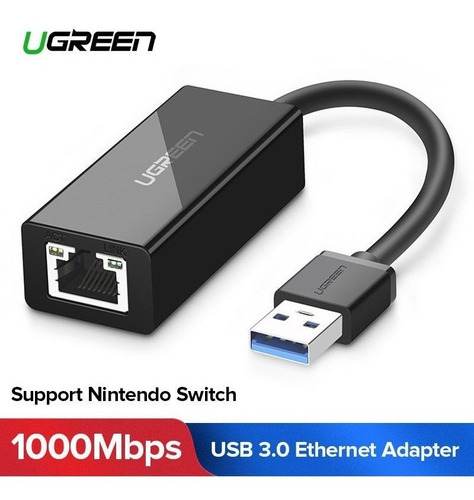 Adaptador Ugreen Usb 3.0 A Lan Gigabit Rj-45 Nintendo Switch
