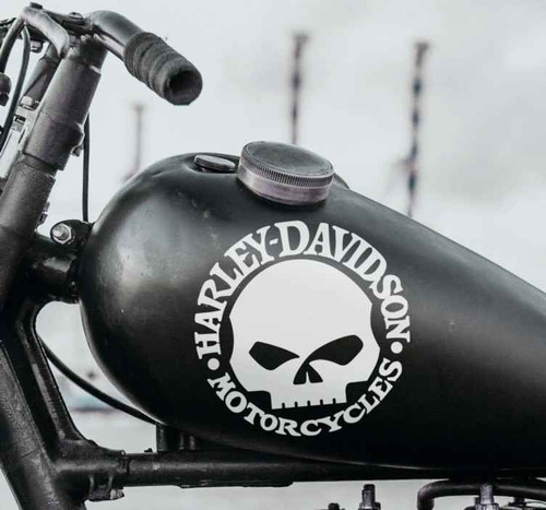 Vinil Sticker Calcomanía Para Moto Harley Davidson Skull