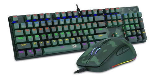 Kit Gamer Redragon Teclado Mecânico E Mouse Hunter S108 Us