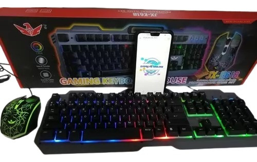 Kit Teclado Gamer Jx-k816 Y Mouse Rgb Usb Gaming Keyboard 