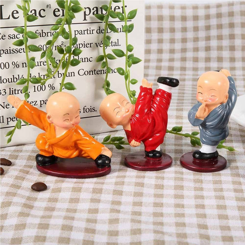 Figuras De Monjes Budistas Haciendo Kung-fu, 4 Piezas