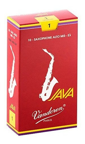 Vandoren Sr261r Alto Sax Java Red Cañas Fuerza 1; Caja De 10