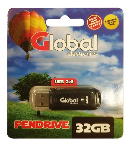 Pendrive Global Electronics Capuchón Pen2-32gb 2.0 Negro