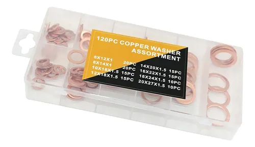 Innovo Arandelas de cobre de 7 mm de di/ámetro interior x 10 mm de di/ámetro exterior x 1 mm de grosor