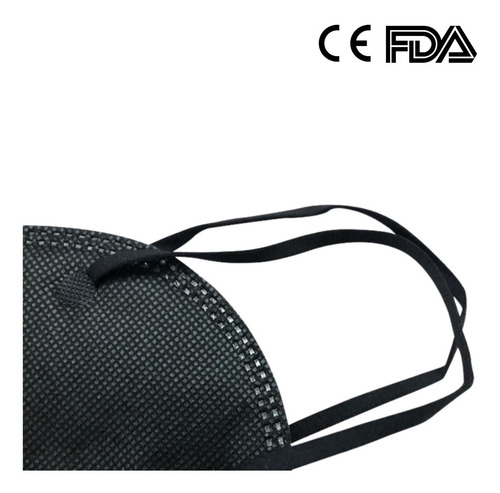 Imagen 7 de 8 de Cubrebocas Kn95 Tapabocas Mascarilla Negro 10 Piezas