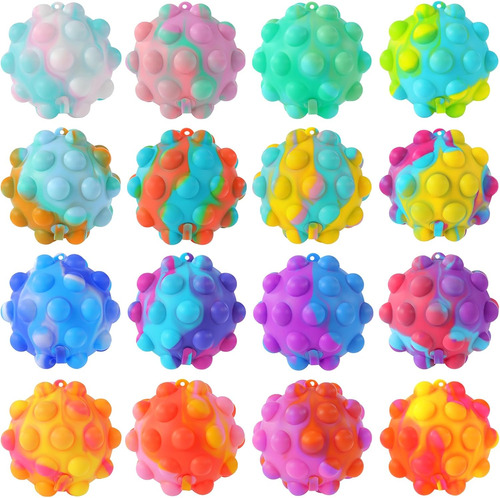 Juguete Inflable Pop Fidget Toys Its Ball, 16 Piezas 3d Sque