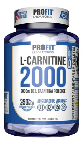 l carnitina comprimido L-carnitina Carnitina 120 Comprimidos 2000 Mg Vitaminas B1 B2 B5 B6 Sem  Sabor - Profit Labs