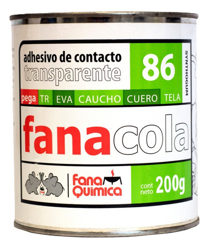 Adhesivo De Contacto Transparente Fana 86 X 200 Gr