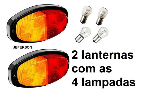 2 Sinaleira Luz Carretinha Reboque + Lampadas 1 Par Kit 12v