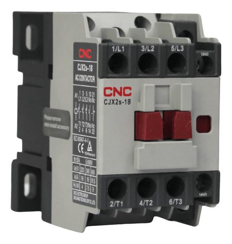 Contactor Trifasico 18a 1no+1nc Bobina 220v Cnc - Cjx2s