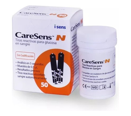 Caresens Tiras Reactivas Para Glucómetro 50 Unid