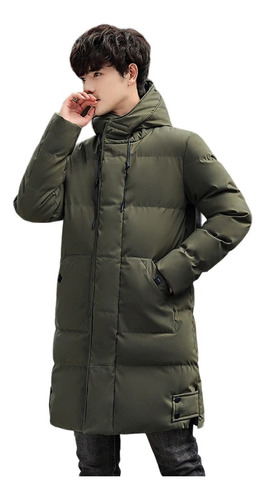 Chaqueta Abrigo Parka Hombre Térmica Tipo Gabán Acolchada Invierno Con Capota Capucha Bolsillo Interno Urbana Alta Calidad 