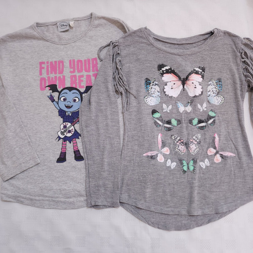 2 Remeras De Nena Disney / Justice Talle 5-6 Años