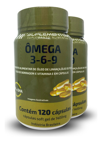 2x Omega 3 6 9 Peixe Oleo De Linhaça Borragem Hf Suplements