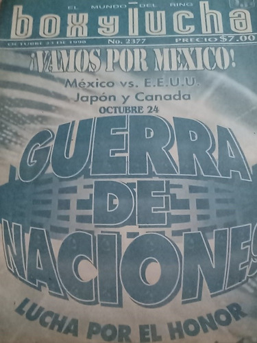 Revista Box Y Lucha #2377 Octubre 1998 Guerra De Naciones