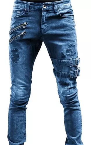 Las bacterias Calamidad radioactividad Jeans Chupines Rotos Hombre | MercadoLibre 📦