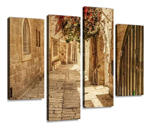 Ancient Alley In Jewish Quarter, Jerusalen. Lienzo Decorativ