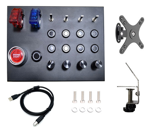 Caixa De Botões Central Universal Pc Simracing Para Euro Tru