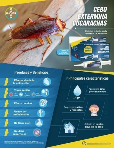 Imagen 4 de 9 de Jeringa Mata Cucarachas Bayer 10g