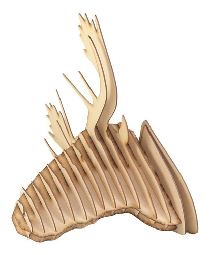 Imagen 5 de 8 de Cabeza Alce V2 Mdf Cabeza De Animal Trofeo Rompecabezas 3d