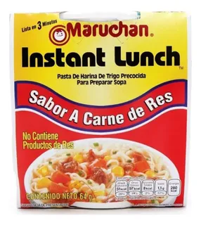 Pack Sopa Maruchan 12 Piezas Sabor Carne De Res De 64 Grs. C