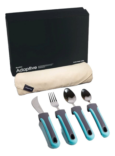 Kit 4 Utensilios Adaptados Discapacidad, Adulto Mayor, Parki