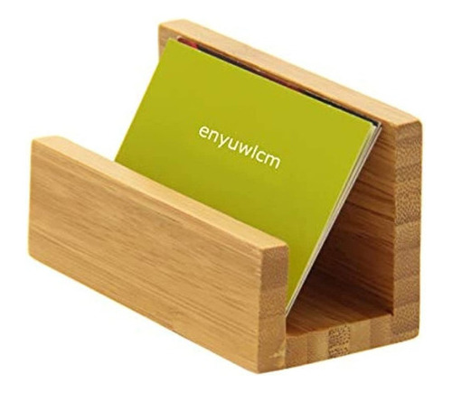 Enyuwlcm Bamboo Wood Desktop Business Card Holder For Desk R