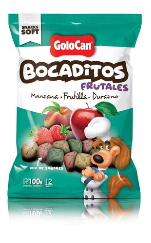 Bocaditos Perro Snack Frutales Golocan X100gr X 5unid