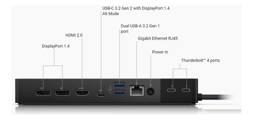 Estación De Acoplamiento Dell Thunderbolt Dock Wd22tb4 130w