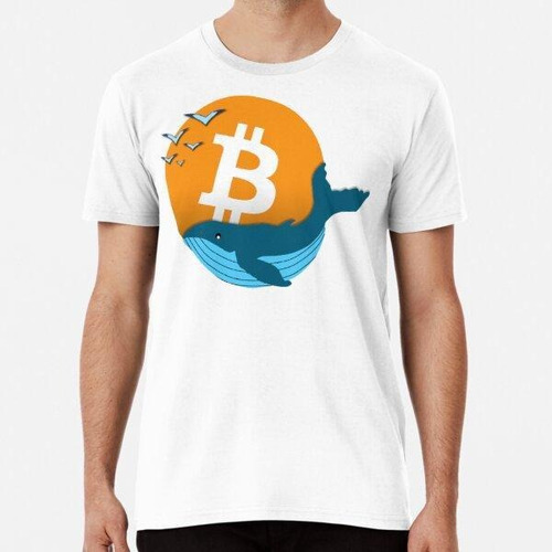 Remera Bitcoin Whale Logo With Seagulls Design Algodon Premi