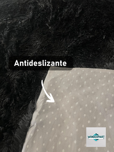 Alfombra Peluda 2 X 1.50 M Nórdica Pelo Largo Antideslizante 2 M 1.5 M Nórdico Negro