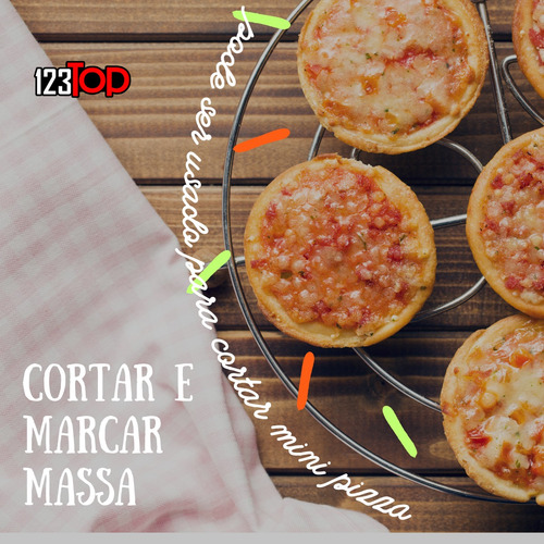 Kit 5x Aro Cortador Cozinha Massa Pastel Molde Forma Redondo