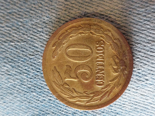 Moneda De Paraguay De 50 Céntimos De 1944 Km-24