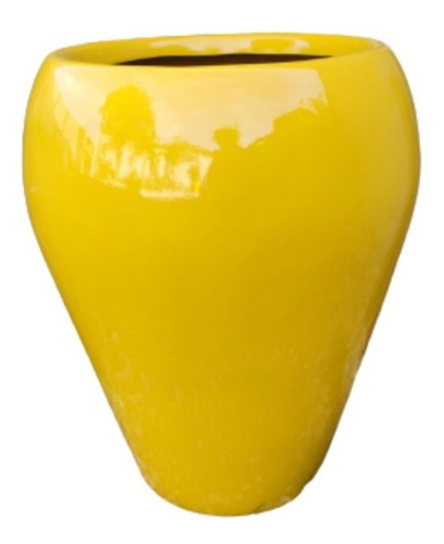Vaso Amarelo Decorativo Cachepot Jarro 70cm Luxo Gerbera 