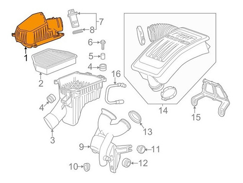 Tapa Superior Filtro Aire Chevrolet Captiva 2011-2015