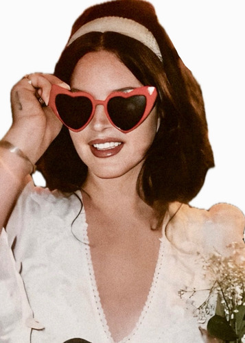 Óculos Coração Lana Del Rey Show Artista Modelo Adulto