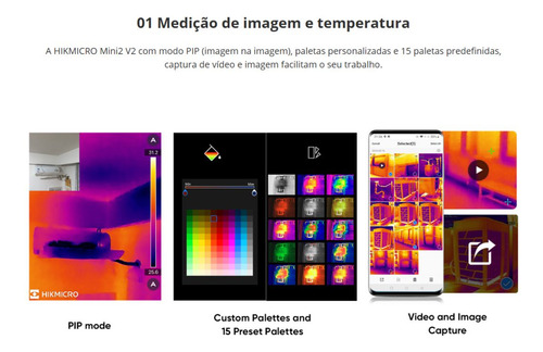 Camera Termica Plug & Play Ios E Android Mini2 V2 Hikmicro