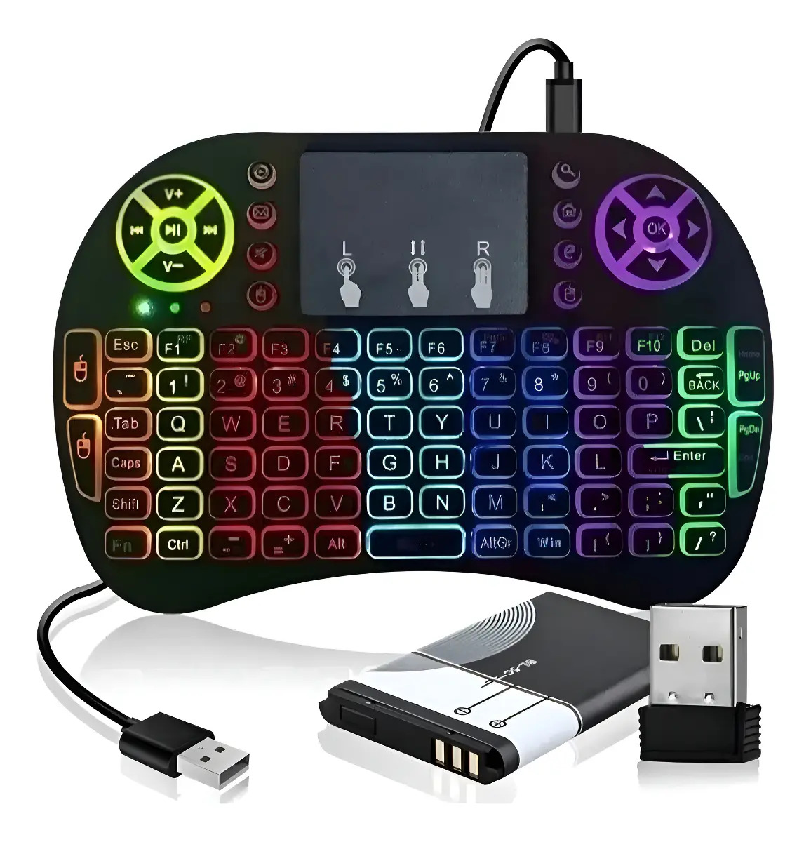 Mini Teclado Gamer Sem Fio Ltomex AL-313 USB 2.0 Membrana Sortidas