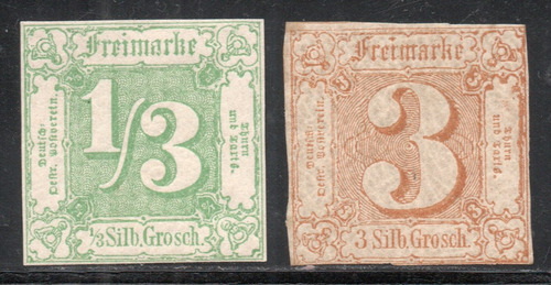 Alemania  Thurn Y Taxis Norte 2 Sellos Nuevos Cifras = 1862