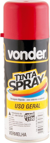 Tinta Spray Vermelho 200ml/110g - Vonder