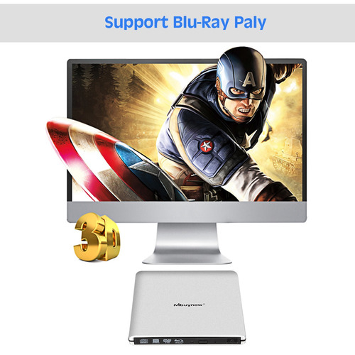 Imagen 3 de 5 de Slim Usb 3.0 Externo Cd Rw Quemador Blu-ray Disco Lector Dvd
