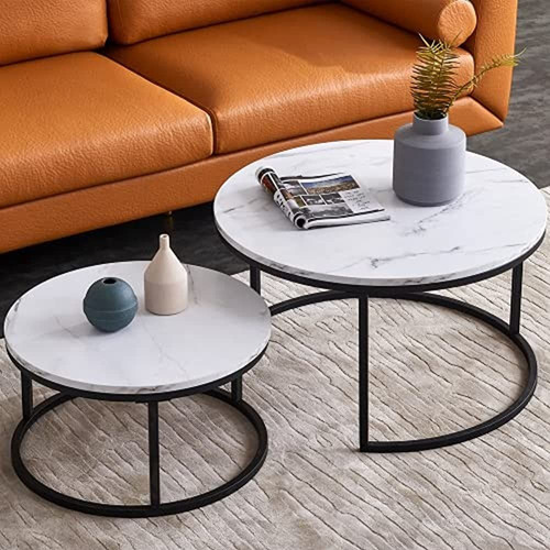 Knowlife Modern Coffee Table Set Of 2 Nesting Tables Small R
