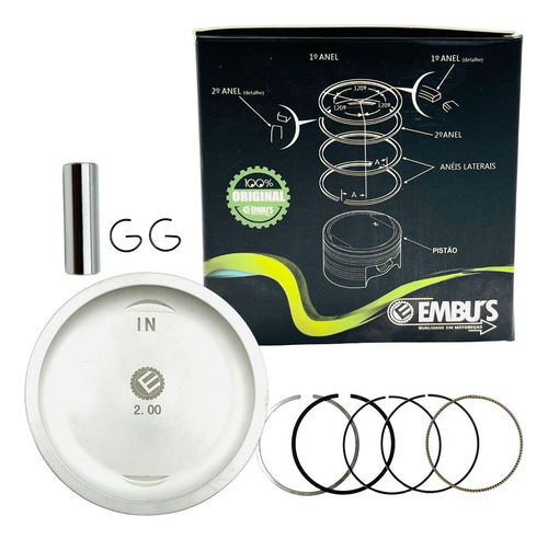 Kit 190cc 2mm Titan 160cc Fan Start Bros 66,5mm + Aneis Pino